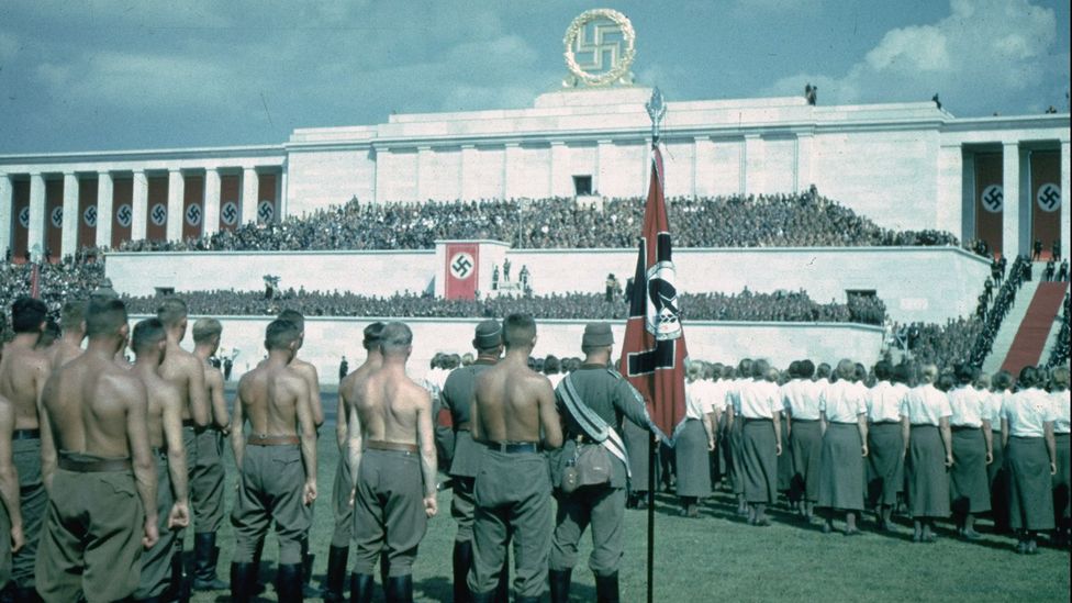 Inspired by Mussolini’s own reconstruction of ancient Roman architecture in the present day, Hitler embraced a faux Classical architectural style (Credit: Getty Images)