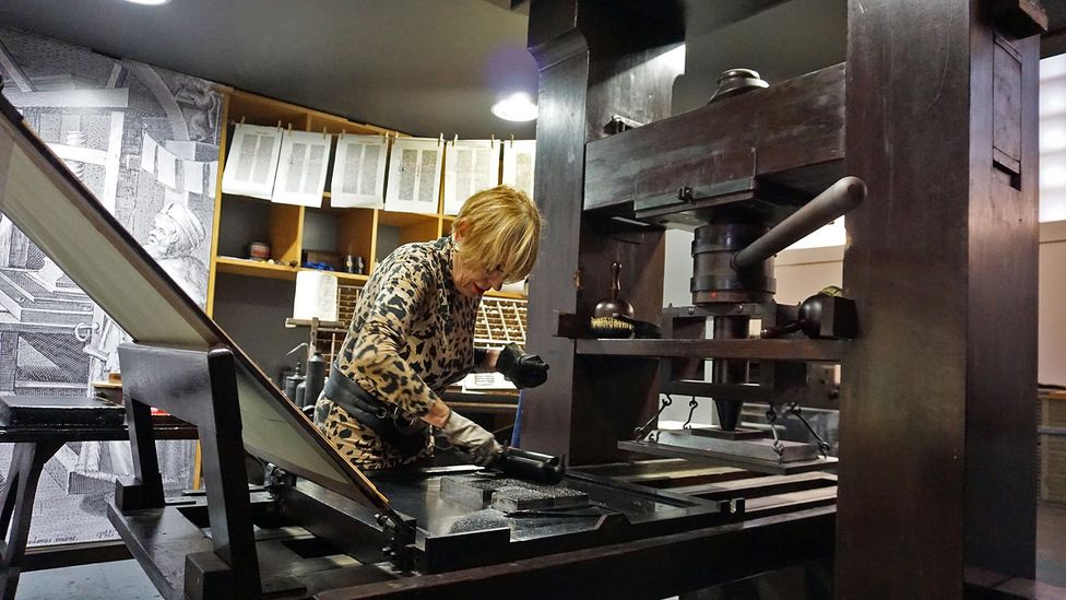 Gutenberg’s printing press made it easier for the Church to replicate religious manuscripts (Credit: Madhvi Ramani)