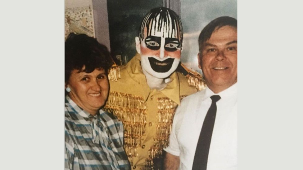 Tilley was close friends with the Australian performance artist and club promoter Leigh Bowery – here photographed with his parents Evelyn and Thomas, 1984 (Credit: Sue Tilley)