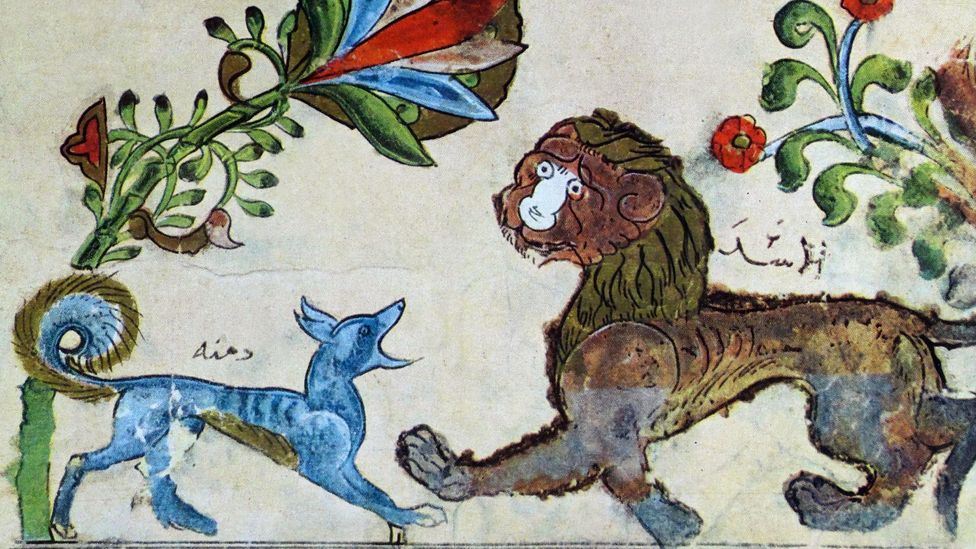 Arab artists have long illustrated stories from the Panchatantra such as this drawing of the jackal Dimnah and the lion Pingalaka (Credit: Alamy) Arab artists have long illustrated stories from the Panchatantra such as this drawing of the jackal Dimnah and the lion Pingalaka (Credit: Alamy)