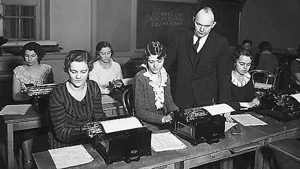 Dr. August Dvorak teaches a class of typists his new Simplified Keyboard Layout (Credit: PEMCO Webster & Stevens Collection, Museum of History & Industry, Seattle) Dr. August Dvorak teaches a class of typists his new Simplified Keyboard Layout (Credit: PEMCO Webster & Stevens Collection, Museum of History & Industry, Seattle)