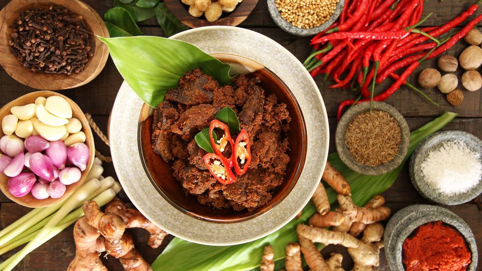 Rendang is a traditional Indonesian and Malaysian slow-cooked dish of meat, coconut and spices (Credit: Ariyani Tedjo/Alamy)