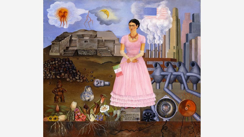 Objects are on display alongside paintings, including Self-Portrait on the Border Between Mexico and the United States of America (Credit: Modern Art International Foundation)