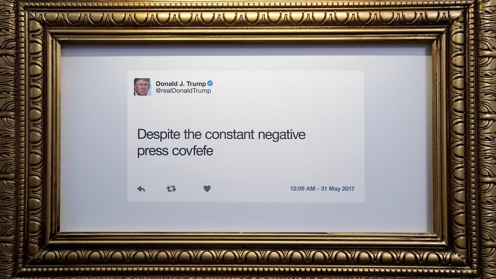 In 2017 Daily Show host Trevor Noah opened The Donald J Trump Presidential Twitter Library in New York, which displayed Trump’s tweets for a few days (Credit: Getty Images)