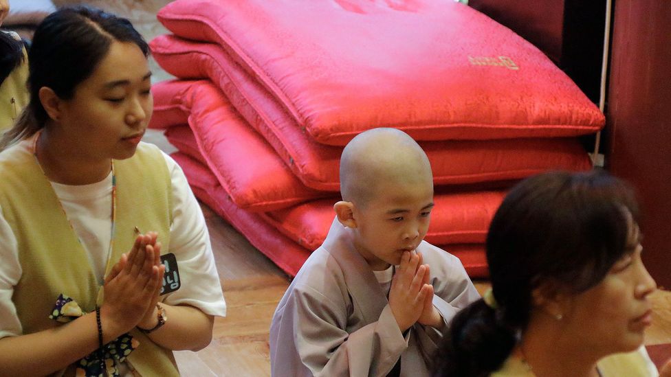 Buddhist monks do not seem to have the typical self-defensive reactions to reminders of death, bucking the predictions of 'terror management theory' (Credit: Getty Images)