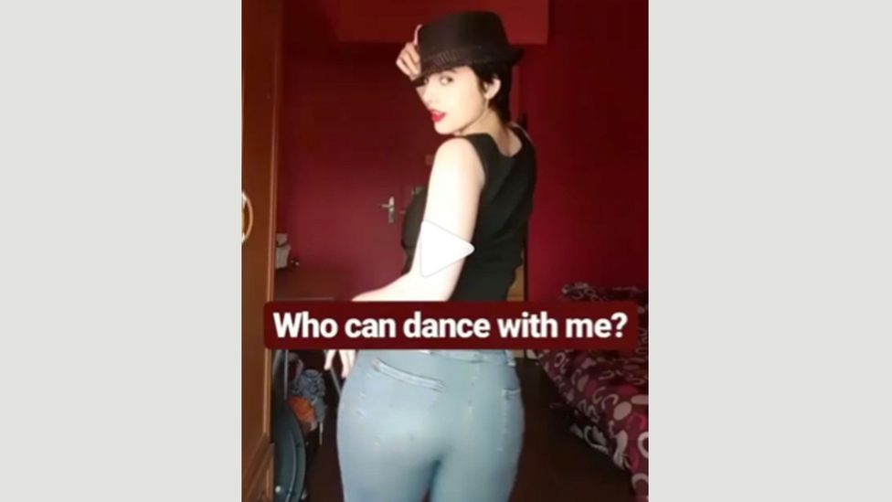 The Iranian 18-year-old Maedeh Hojabri was arrested after posting clips of herself dancing – other Iranian women have posted similar videos in support (Credit: Instagram)