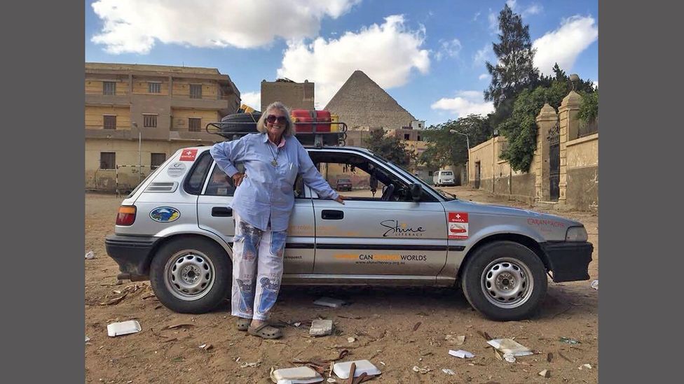 Eighty-year-old Julia Albu drove her 20-year-old Toyota Conquest from Cape Town to Cairo (Credit: Julia Albu)