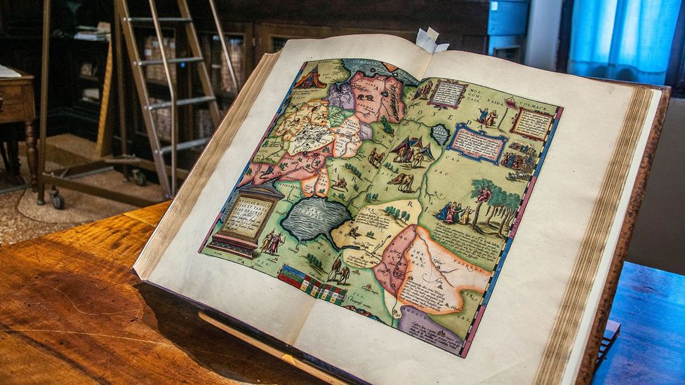 Abraham Ortelius’ Theatre of the World is considered the zenith of 16th-Century cartography (Credit: Rossi Thomson, by permission of the Biblioteca Civica Bertoliana – Vicenza) Abraham Ortelius’ Theatre of the World is considered the zenith of 16th-Century cartography (Credit: Rossi Thomson, by permission of the Biblioteca Civica Bertoliana – Vicenza)