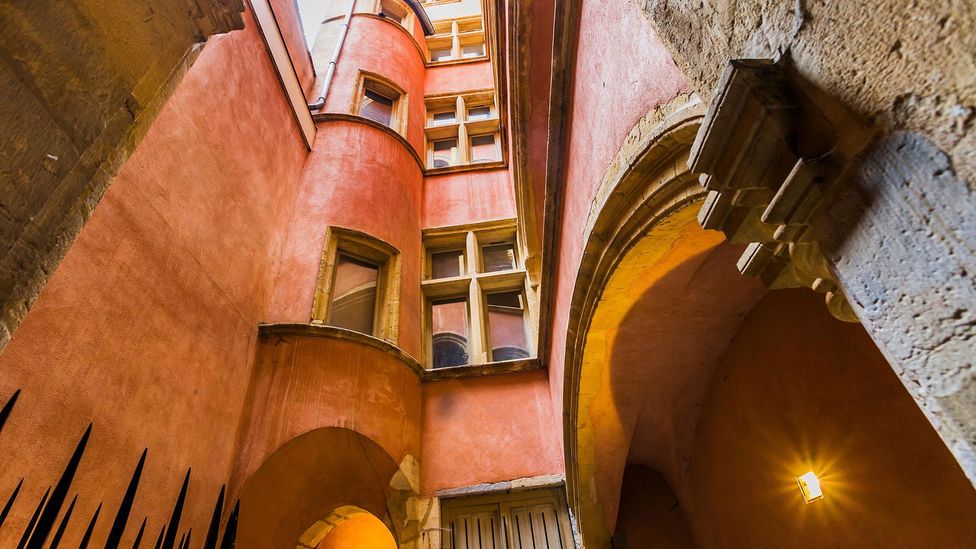 A traboule in one of the old quarters of Lyon, France