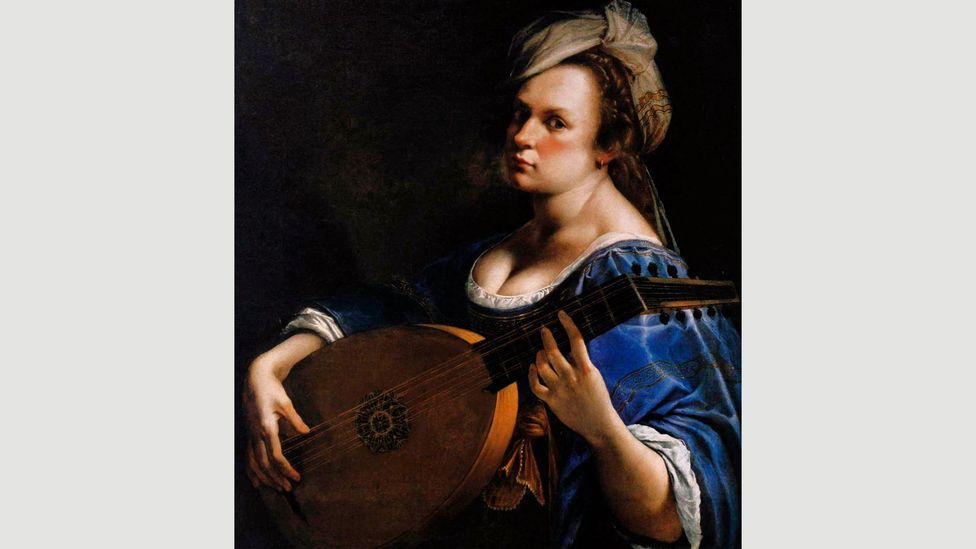 Gentileschi demonstrated artistic talent early on – shown here is her Self-Portrait as a Lute Player, c 1615-18 (Credit: Getty)