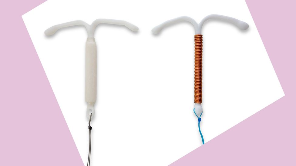 Today’s IUDs are tiny, T-shaped devices no bigger than 32mm by 36mm (Credit: BBC/Getty)
