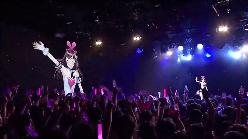 Kizuna Ai performs for fans at her birthday party in Tokyo in June (Credit: A.I.Channel) Kizuna Ai performs for fans at her birthday party in Tokyo in June (Credit: A.I.Channel)