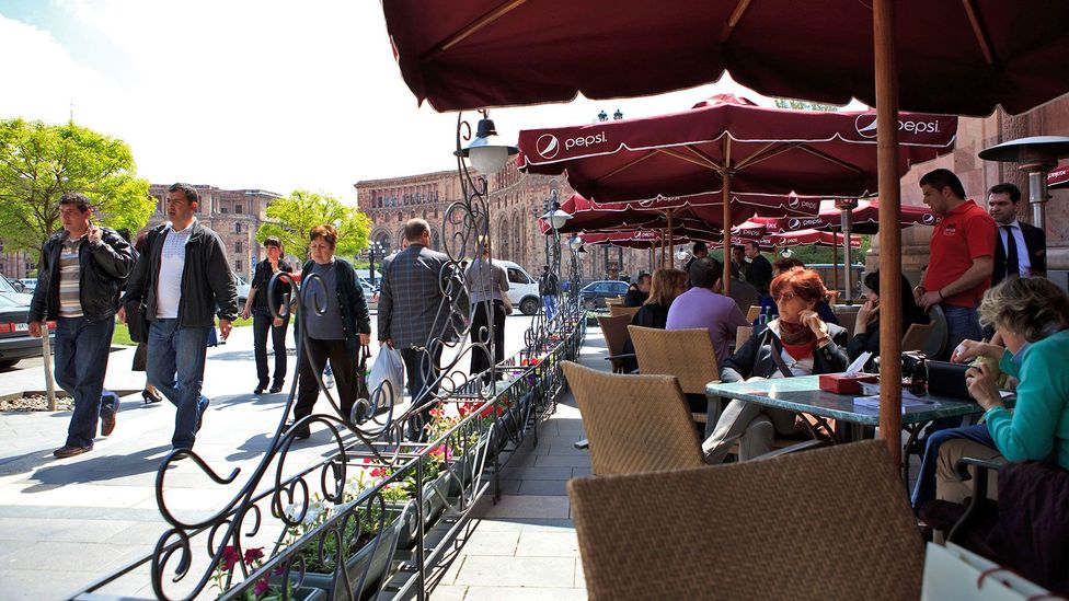 Almost all activity in Yerevan happens in Kentron, the city’s central district (Credit: Tim E White/Alamy) Almost all activity in Yerevan happens in Kentron, the city’s central district (Credit: Tim E White/Alamy)