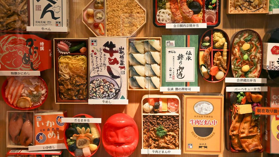 Train station bento shops offer carefully packaged ekiben with choices tied to the area they’re in (Credit: Elisa Parhad)