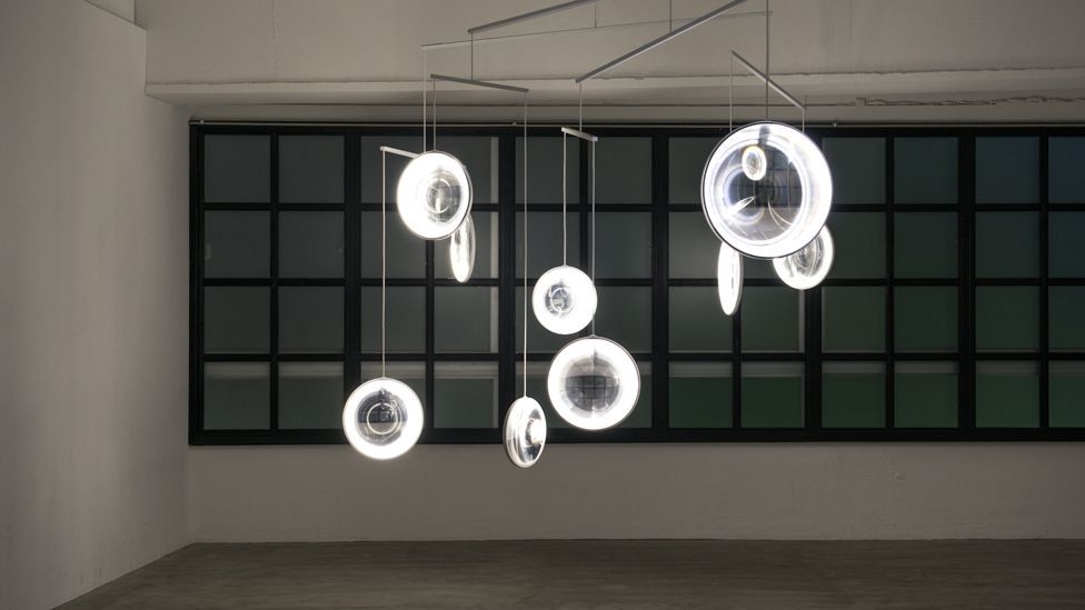 At night, the lights embedded in Okitsu’s Focus illuminate the space