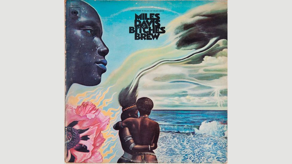 Mati Klarwein painted Miles Davis’s Bitches Brew cover, one example of the classic psychedelic imagery found on record sleeves and posters (Credit: Alamy)