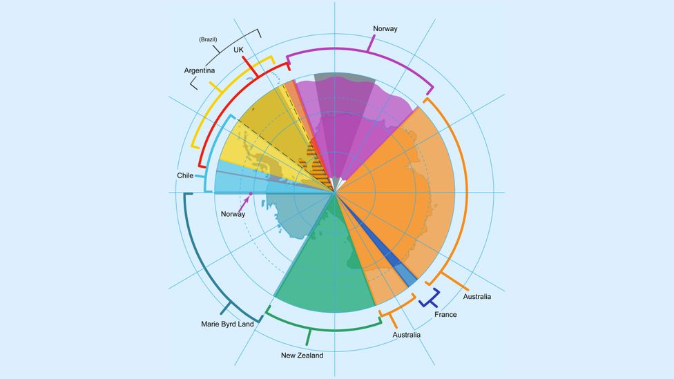 Various countries have made overlapping claims to territory - not all captured by the original treaty (Credit: Lokal_Profil/Wikipedia/CC BY 2.5) Various countries have made overlapping claims to territory - not all captured by the original treaty (Credit: Lokal_Profil/Wikipedia/CC BY 2.5)