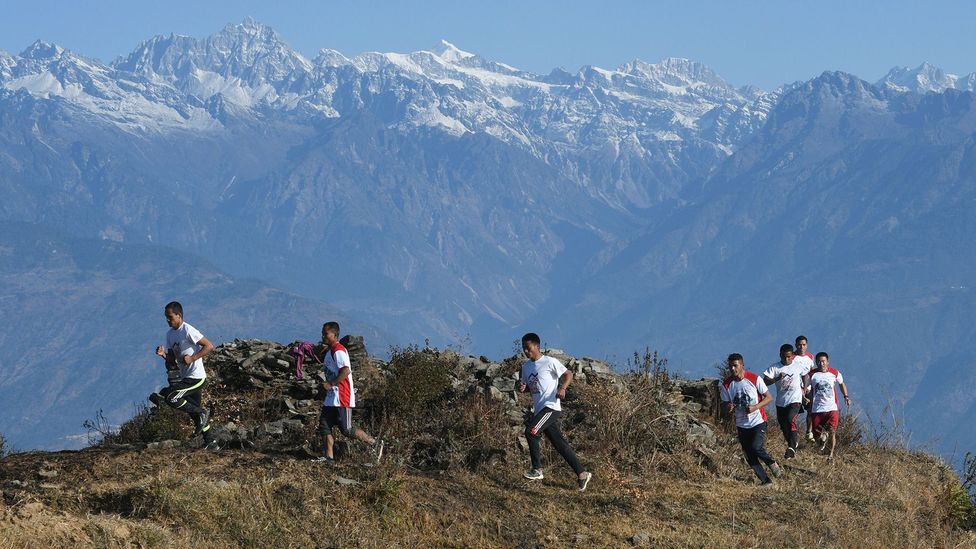 Nepali Buddhist monks train for an ultramarathon in February 2018 (Credit: Getty) Nepali Buddhist monks train for an ultramarathon in February 2018 (Credit: Getty)