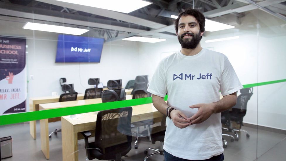 Finding Spanish job prospects bleak after university graduation, Eloi Gómez, 26, founded laundry delivery start-up Mr Jeff in Valencia (Credit: Eloi Gómez) Finding Spanish job prospects bleak after university graduation, Eloi Gómez, 26, founded laundry delivery start-up Mr Jeff in Valencia (Credit: Eloi Gómez)