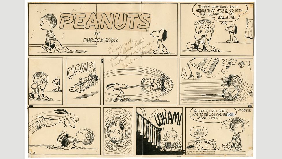 Detail of Peanuts 02.02.58 (Credit: Schulz Family Intellectual Property Trust/Courtesy of the Charles M Schulz Museum and Research Center)