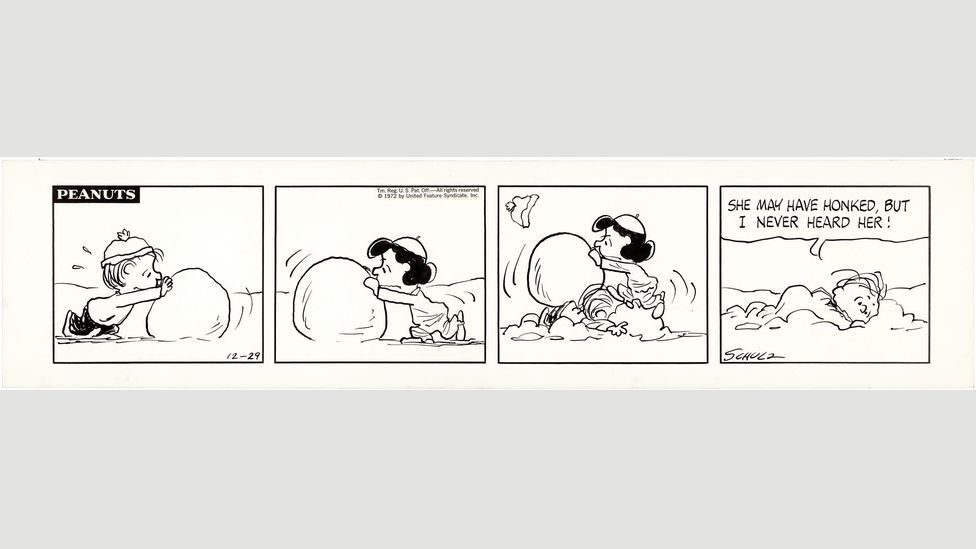 Detail of Peanuts 29.12.72 (Credit: Schulz Family Intellectual Property Trust/Courtesy of the Charles M Schulz Museum and Research Center)