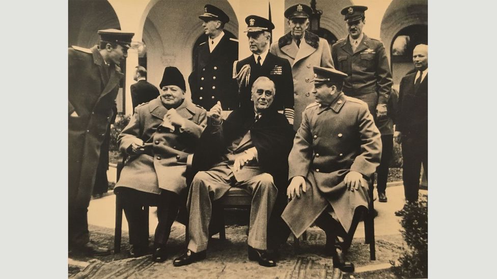 Samary Gurary, Churchill, Roosevelt and Stalin in Yalta, 1945 (Credit: Copyright the artist courtesy Atlas Gallery) Samary Gurary, Churchill, Roosevelt and Stalin in Yalta, 1945 (Credit: Copyright the artist courtesy Atlas Gallery)