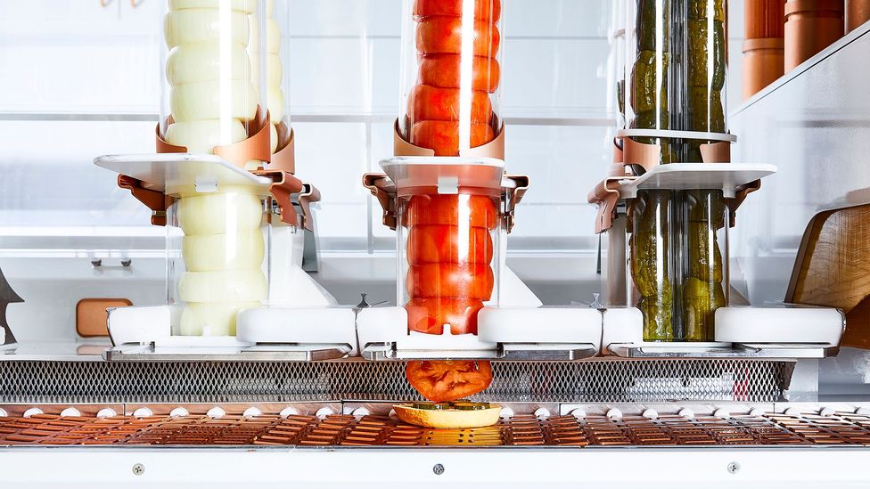 The Creator robot slices toppings directly onto the bun, helping to reduce the amount of tedious work in the kitchen and keeping ingredients fresher (Credit: Creator)