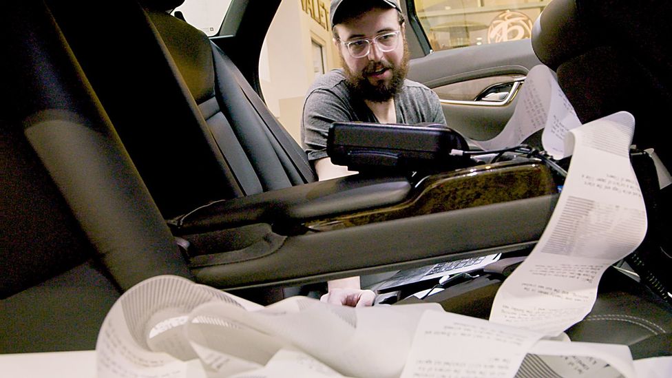 Ross Goodwin used AI to write a novel with a car as a pen (Credit: Automatic on the Road, dir Lewis Rapkin. Photo by David Smoler)
