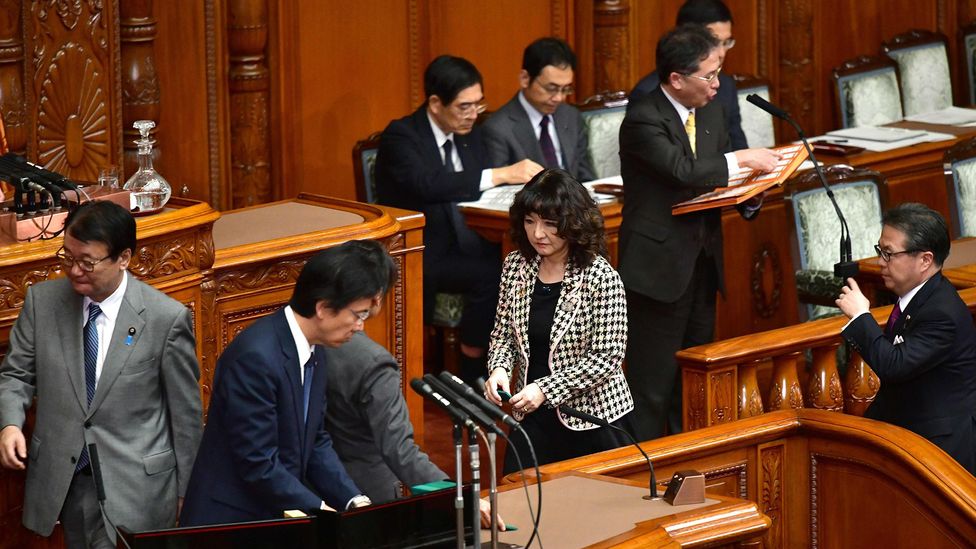 A scene from Tokyo's parliament on 7 December 2018, when it passed an historic bill to bring in more foreign, blue-collar workers than ever (Credit: Getty Images) A scene from Tokyo's parliament on 7 December 2018, when it passed an historic bill to bring in more foreign, blue-collar workers than ever (Credit: Getty Images)