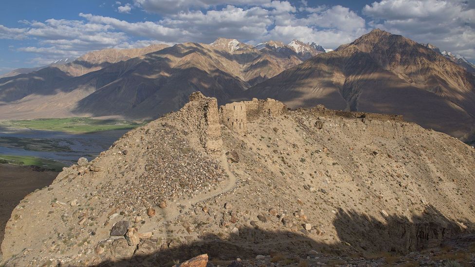 View of the Pamir Mountains in Tajikistan