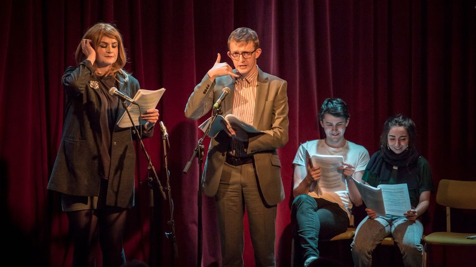 Dreamgun Film Reads is recorded in front of a live audience, by actors who haven’t read the script before (Credit: Dreamgun / Ste Murray) Dreamgun Film Reads is recorded in front of a live audience, by actors who haven’t read the script before (Credit: Dreamgun / Ste Murray)