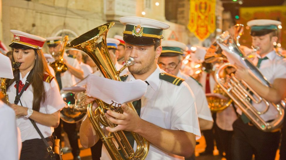 Band clubs are at the heart of Maltese festas, as well as the epicenter of the most competitive forms of pika (Credit: Justin Calderon) Band clubs are at the heart of Maltese festas, as well as the epicenter of the most competitive forms of pika (Credit: Justin Calderon)
