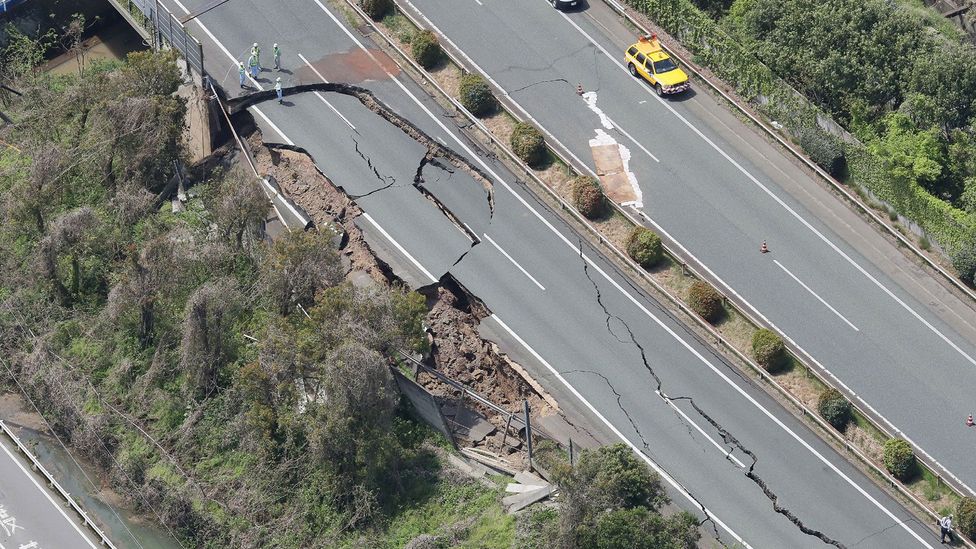 The Kyushu highway in April 2016 (Credit: Getty Images)