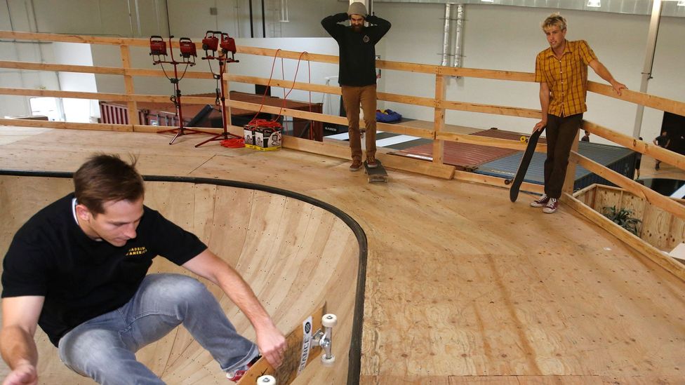 This California-based designer sock company sports an on-site skate park, basketball court and gym (Credit: Getty Images) This California-based designer sock company sports an on-site skate park, basketball court and gym (Credit: Getty Images)
