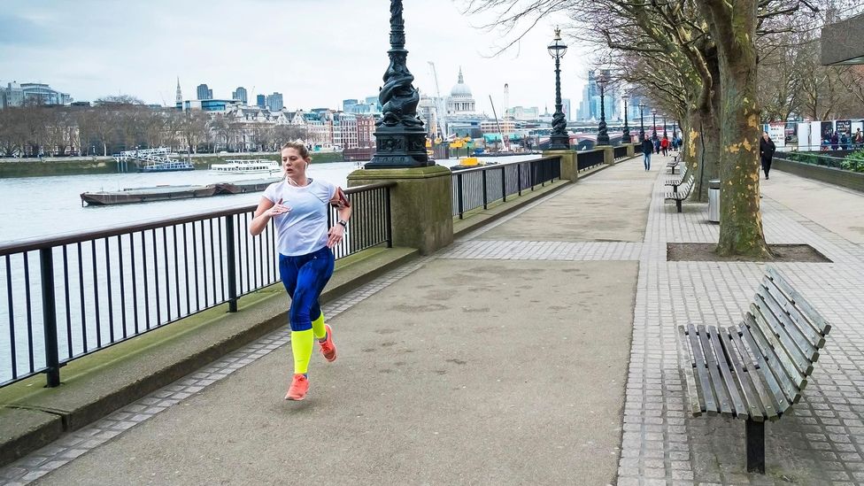 Squeezing in a jog or walk around the block during your break is one way of tacking on exercise during the day (Credit: Alamy Stock Photo) Squeezing in a jog or walk around the block during your break is one way of tacking on exercise during the day (Credit: Alamy Stock Photo)