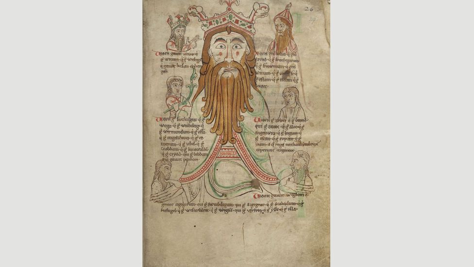 A representation from the 12th Century of the Anglo-Saxon god Woden (Credit: British Library Board)