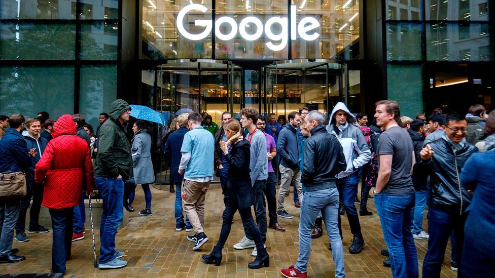 Google staff stage a walkout at the company's UK headquarters in London on 1 November 2018 (Credit: Getty Images) Google staff stage a walkout at the company's UK headquarters in London on 1 November 2018 (Credit: Getty Images)