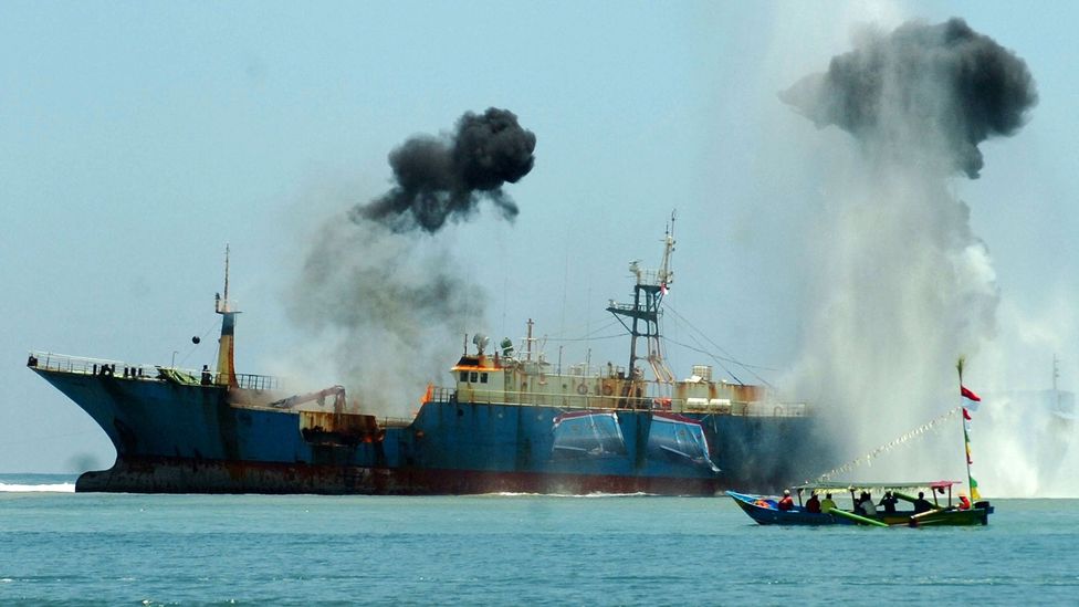 The authorities in Indonesia have taken a zero tolerance approach to illegal fishing, destroying another notorious illegal fishing vessel, the F/V Viking (Credit: Getty Images) The authorities in Indonesia have taken a zero tolerance approach to illegal fishing, destroying another notorious illegal fishing vessel, the F/V Viking (Credit: Getty Images)