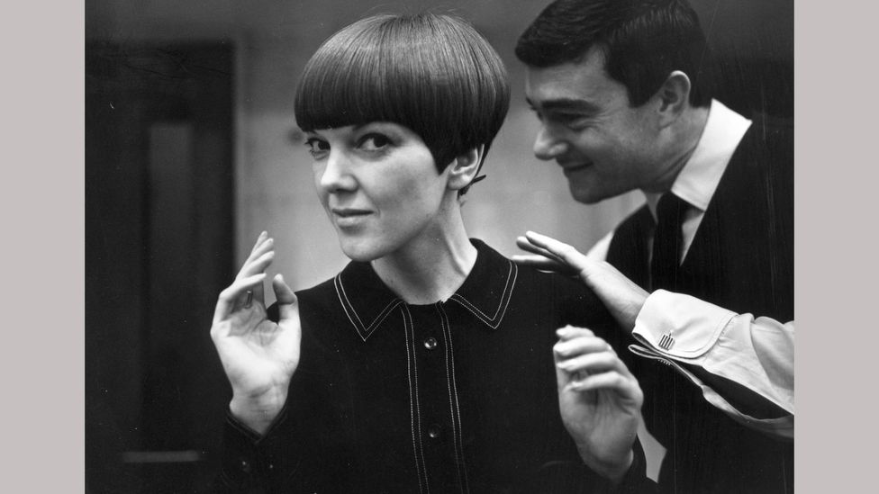 The designer Mary Quant with hair stylist Vidal Sassoon, 1964 (Credit: Getty Images)