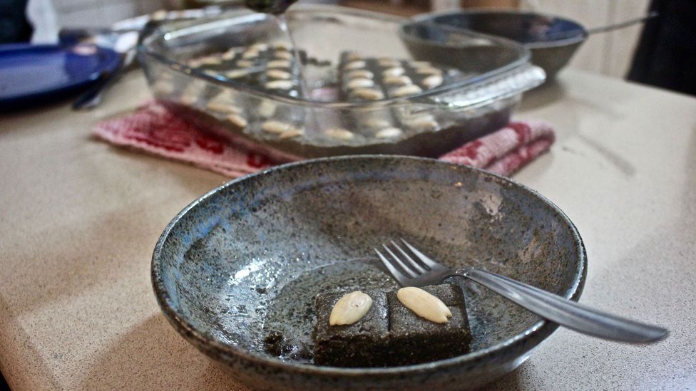 Qizha is traditionally used in desserts like this dense, bittersweet qizha pie baked by Palestinian chef Izzeldin Bukhari (Credit: Miriam Berger) Qizha is traditionally used in desserts like this dense, bittersweet qizha pie baked by Palestinian chef Izzeldin Bukhari (Credit: Miriam Berger)
