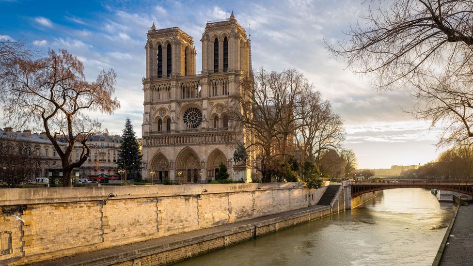 View of Cathedral Notre-Dame and the Seine in Paris, France