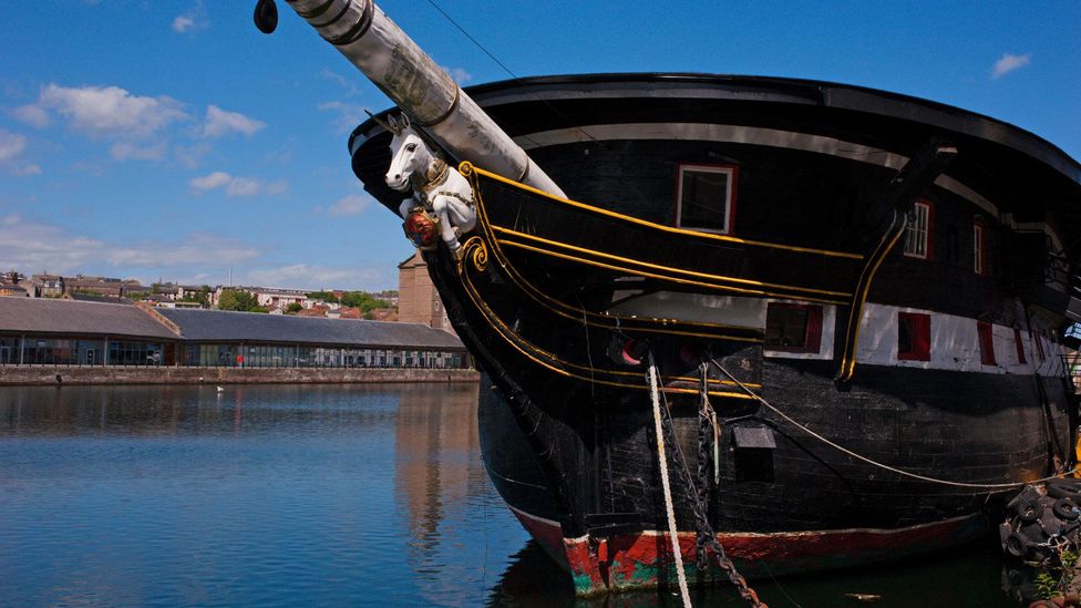 The HMS Unicorn, Scotland’s oldest surviving wooden warship, features a multitude of cloven-hooved unicorns (Credit: Pep Masip/Alamy)