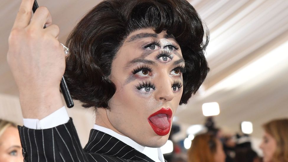 Artifice is central to camp, as seen at the Met Gala in Ezra Miller's striking look (Credit: Getty Images)