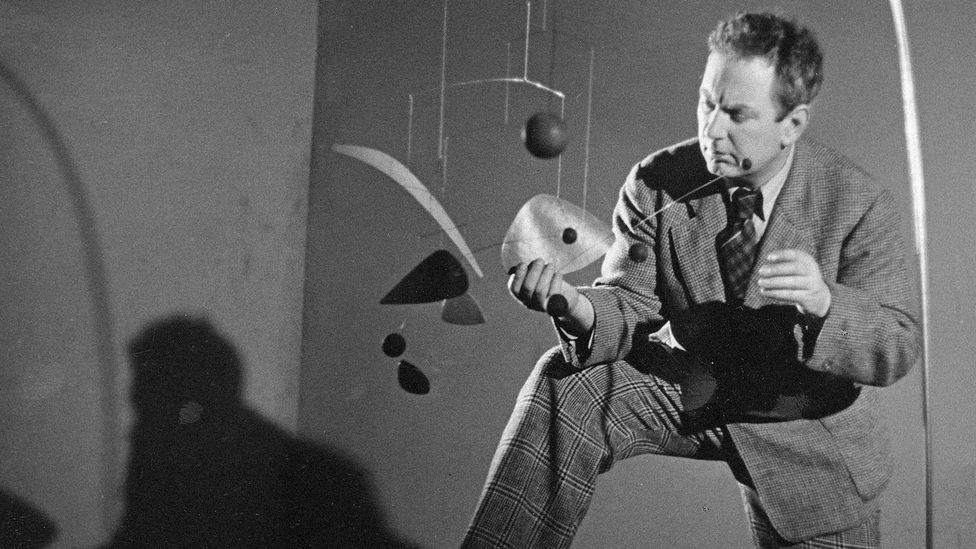 French artist Marcel Duchamp applied the word 'mobile' to a kinetic work by Alexander Calder in 1931 (Credit: BBC)