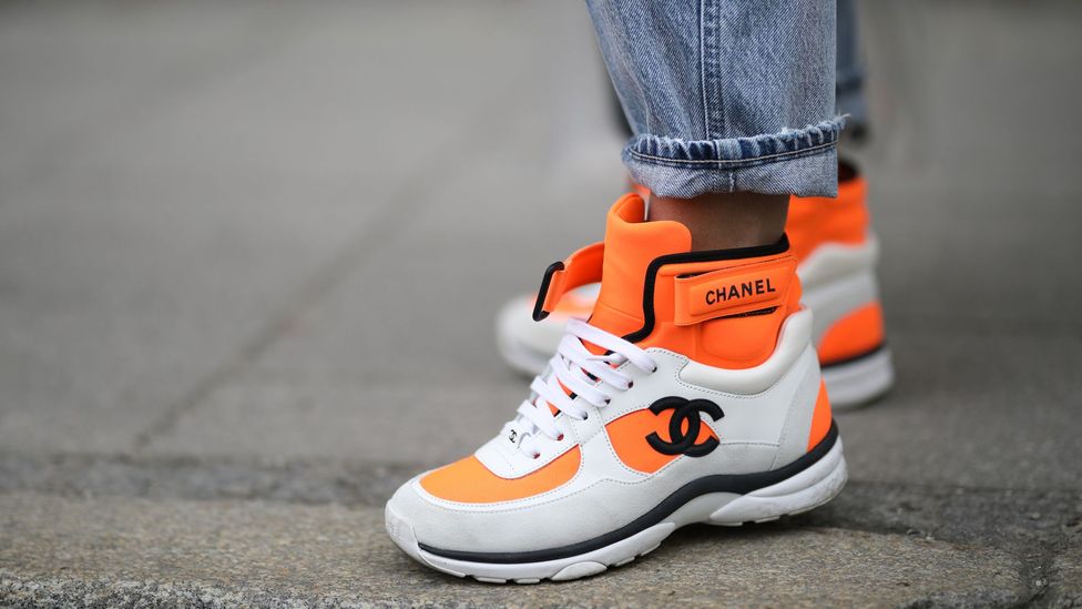 chanel orange boots