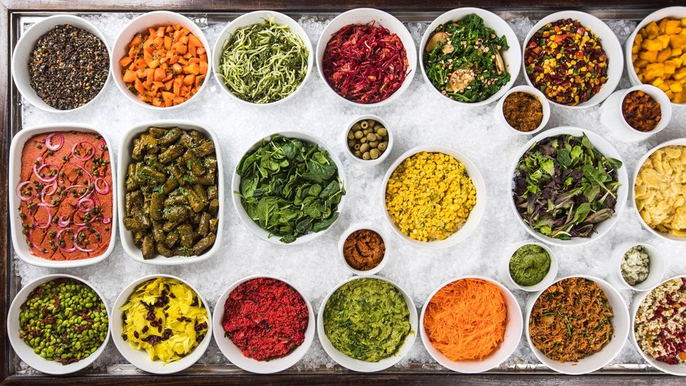 Haus Hiltl’s buffet features 100 different homemade vegetarian and vegan dishes from around the world (Credit: Haus Hiltl)