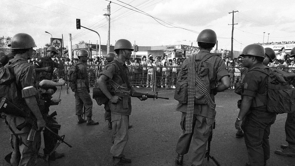 Having attracted millions of supporters, the People Power demonstrations removed the Marcos regime in the Phillipines (Credit: Getty Images)
