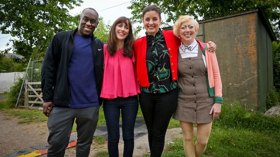 BBC Culture's literature writer Hephzibah Anderson, and panellists Ella Berthoud, Jessie Burton and Alex Wheatle, were appearing at the Hay literature festival (Credit: BBC)