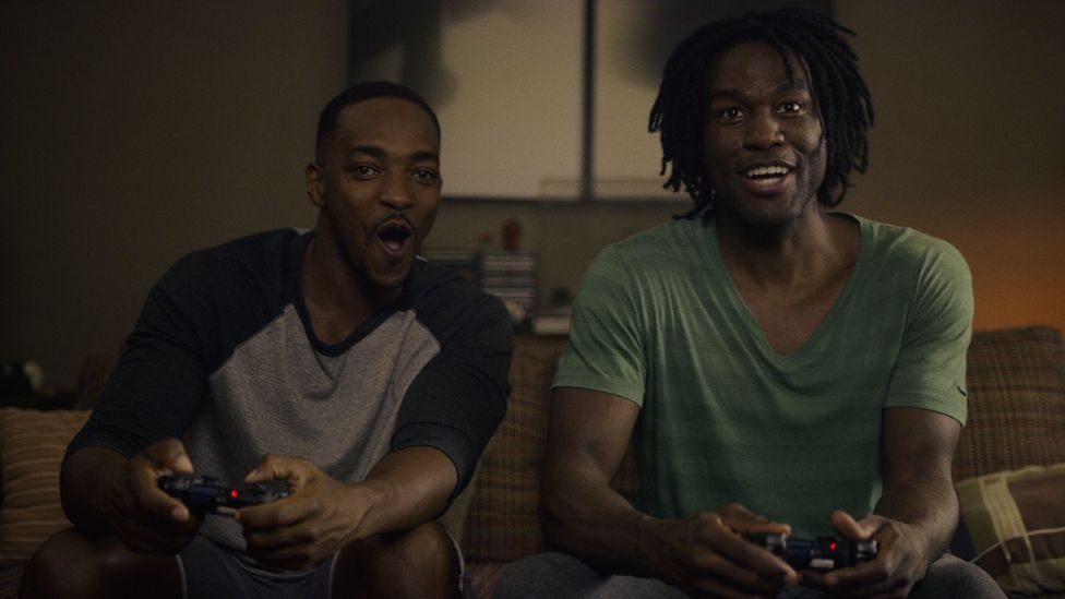 In Striking Vipers, Anthony Mackie and Yahya Abdul-Mateen II play video game-playing best buddies (Credit: Netflix) In Striking Vipers, Anthony Mackie and Yahya Abdul-Mateen II play video game-playing best buddies (Credit: Netflix)