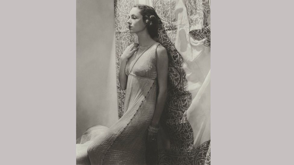 A pleated gown by Mariano Fortuny as seen in Vogue, 1935 (Credit: Getty Images) A pleated gown by Mariano Fortuny as seen in Vogue, 1935 (Credit: Getty Images)